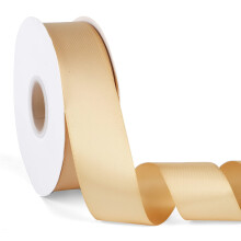Doppelseitiges, einfarbiges, goldfarbenes Satinband, 3,8 cm x 45,7 m, durchgehendes hochdichtes Polyesterband fr Geschenke, Verpackungen, Hochzeit,