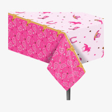 Lide Road Tovaglia rettangolare 3 pezzi Western Cowgirl 54 x 87 pollici Polietilene (PE) resistente alle macchie Wild West Cowgirl Tema per tutte
