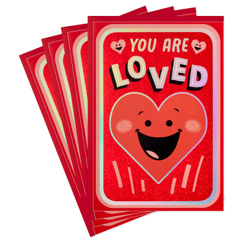 Hallmark Shoebox 4-pack av Valentinkort (Du är älskad)