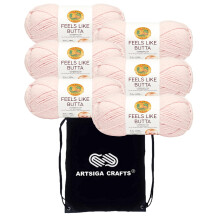 Lion Brand Feels Like Butta Roze 215-101 (6-Skeins - Zelfde Verfbad) Medium #4 Polyester Garens