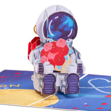Paper Love Valentines Day Card 3D Love Astronaut Pop Up Card Drek k narozeninm Svatebn vroc Den matek Uzdravte se pri kad prleitosti - 5"""" x