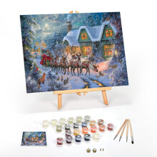 Ledgebay DIY Paint by Numbers-s?t til voksne Indrammet l?rred: Begynder til avanceret Paint by Numbers-s?t indeholder akrylmalingss?t og bordplad