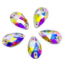 DONGZHOU Ompele tekojalokivi AB Faceted drop -muotoinen ompeluhelmet Kristalliompele Tasakantainen Lasi Strassikivet Crystal Gems Mekko Asusteet Vaat