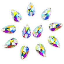 DONGZHOU Ompele tekojalokivi AB Faceted drop -muotoinen ompeluhelmet Kristalliompele Tasatakaiset Lasi Strassikivet Crystal Gems Mekko Asusteet Vaatt