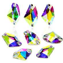 DONGZHOU Dysmorphism Shape Crystal AB Ompele strassikivi Tasomaiset kivet, joissa on reiki Ompelukivet Helmi tee-se-itse-ksitit varten Pukuvaat
