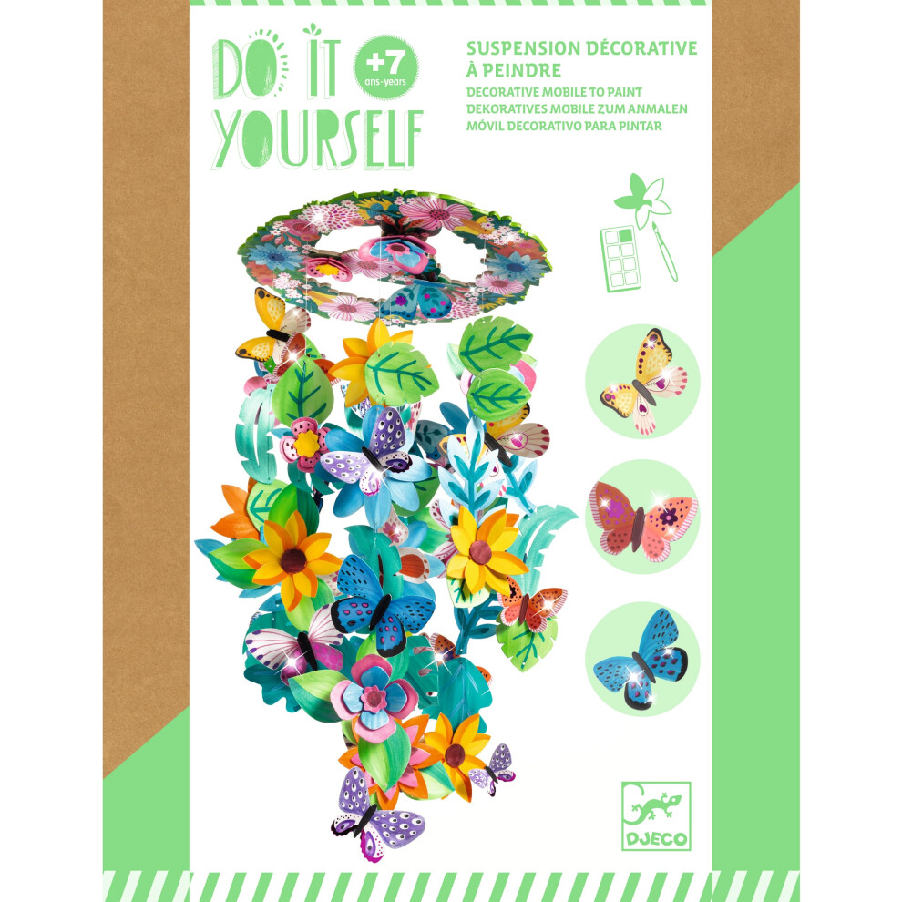 Djeco Diy Wiosenny Mobilny Zestaw Do Rekodziela - StwσRz Wlasna Wiszaca Dekoracje Z Kwiatami I Motylami Do Szkoly Lub Na Prezenty - Zabawa I Kreatywn-image