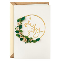 Hallmark Signature Baby Shower -kortti uusille vanhemmille (Oh Baby) Tervetuloa uusi vauva Onnittelut Sukupuoli Paljasta