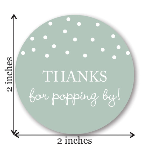 40 Bedankt voor het langskomen! Popcorn gunststickers (wit op mint) 1