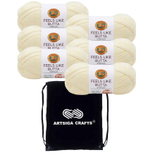 Lion Brand Feels Like Butta Lemon 215-158 (6-Bollen - Zelfde Verfpakket) Medium #4 Polyester Gareng