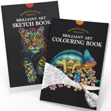 Marvins Zauberei - Malbuch & Skizzenblock Bundle - Tiermalbuch - 36 Seiten - Malbücher für Kinder - Erwachsenenmalbücher