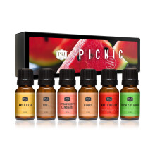 P&J Trading - Picknickset met Geurkaarsen - Aardbei Lemonade, Ambrosia, Watermeloen, Cola, Perzik, Vers Gemaaid Gras