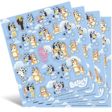 Bluey Stickervellen (Set van 4) | Diverse Ontwerpen | Perfect voor Kinderfeestjes en Creatief Vermaak
