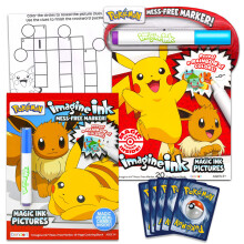 Pokmon rendetlensg mentes kifestoknyv - Csomag 2 Imagine Ink kifestoknyvvel lthatatlan tinta tollakkal Pokemon krtyk Tovbb| Pikachu No Mess k
