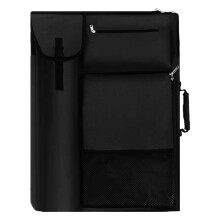 TreochtFUN Art Portfolio Case 19 x 25 Tegning Portfolio Case med rygs?k til kunstnerportef?ljemappe til Artwork Skitse Canvas Board (sort)