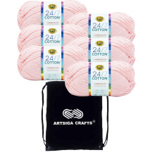 Lion Brand 24/7 Cotton Lemonade 761-103 (6-hrvor - Same Dye Lot) Kamgarn Medium #4 bomullsgarn fr virkning och stickning med projektvska