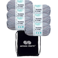 Lion Brand Wool Ease Thick & Quick Storm Front 640-544 (6 Knuel  gleiche Farbmenge) #6 S Sperriges Acrylwollgarn zum Hkeln und Stricken mit Pr