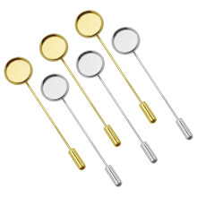 Lot de 20 pingles de sret plateau rond et plat, pingles de sret, bases de broche vierges, broche vierge de scurit pour hommes et femmes
