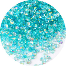 2250 ks SS16 4mm AB ploch kamnky na nehty Umeleck remesla Transparentn trpytky Kulat krystaly s drahokamy DIY Oblecen Boty (cir Aqua Blue AB)