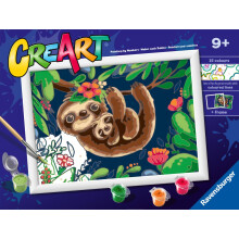 Ravensburger CreArt Sweet Sloths Paint by Numbers -sarja lapsille ? maalaa taidetta ja ksitit 9-vuotiaille ja sit vanhemmille