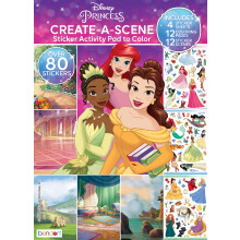Disney Princess Luo-A-Scene Yli 80 tarraa Activity Pad vrillinen