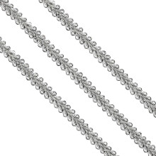 Szerokość 0.8cm, 22 Yards Srebrna Taśma Koronkowa do Szycia, DIY, Firany i Meble