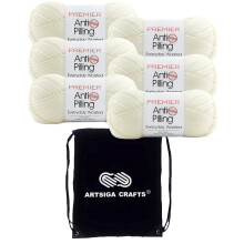 Premier Yarns Everyday Anti-pilling Solid Aran DN100-68 (6-n?gler - Samme Dye Lot) #4 Kamgarn Akrylgarn til h?kling og strikning med projekttaske
