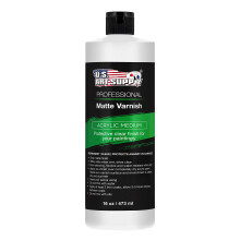 U.S. Art Supply Professioneller Mattlack 16 oz (Pint)  Acryl Medium Clear Permanenter Schutzlack fr Gemlde und Kunstwerke. Auf trockene Acrylfarbe
