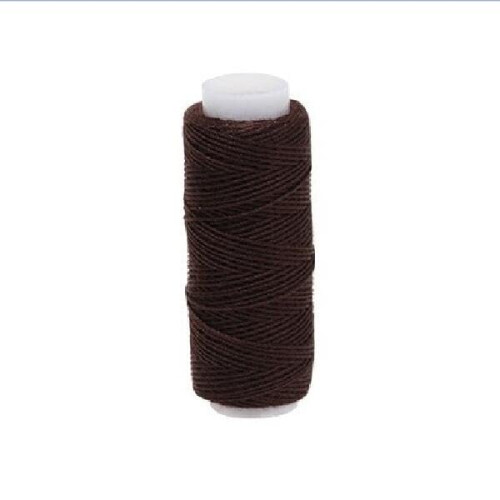 Wig Making Polycotton Thread Hair Weaving Accessories Tools Sewing Thread Kit Thick Threads Needles with 3 Curved Needles (Dark Brown) 1
