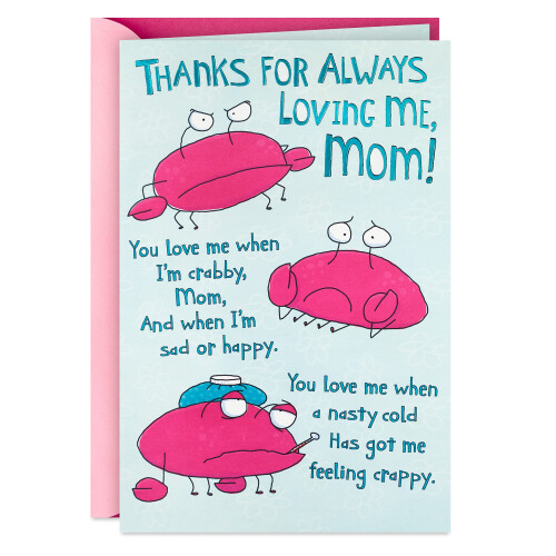 Hallmark f?dselsdagskort til mor (Pop Up Crab)