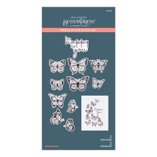 Spellbinders BetterPress Letterpress Press Plates & Dies Set-Butterfly Swirl 2/Plates & 2/Dies BP031