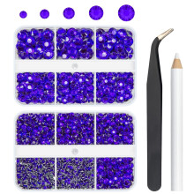 qiipii 3060 KPL Purppura Violetti Hartsikristalli strassit askarteluun Tumma Violetti Tasakantainen Hartsi Strassi 2mm 3mm 4mm 5mm 6mm 5 Kokoa Ei Hot