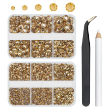 3060 STK Champagne Resin Krystal Rhinestones Flatback Resin Rhinestones 2mm 3mm 4mm 5mm 6mm Non Hotfix Edelstene Krystaller Diamanter til tumbler