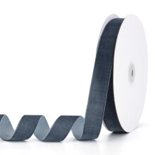 Pieaary Dunkelstaubblaues Samtband, 2,5 cm x 20 Yards, ideal zum Verpacken von Geschenken, fr Haarschleifen, zur Herstellung von Krnzen, fr Hochze