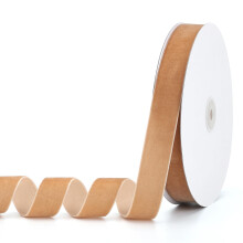 Pieaary Khakifarbenes Samtband, 2,5 cm x 20 m, ideal zum Verpacken von Geschenken, fr Haarschleifen, zur Herstellung von Krnzen, fr Hochzeits- und
