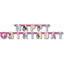 Unikt Barbie Happy Birthday Jointed Banner 6,5"""" - 1 antal | Til b?rnef?dselsdage og begivenheder