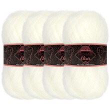 JubileeYarn Mohair Elixir Garn - Babyuldsblanding - 50 g/n?ste - Pia Colada - 4 n?gler