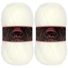 JubileeYarn Mohair Elixir Garn - Babyuldsblanding - 50 g/n?ste - Pia Colada - 2 n?gler