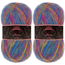 JubileeYarn Mohair Elixir Garn - Babyuldsblanding - 50 g/n?ste - Waikiki Beachcomber - 2 n?gler