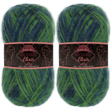 JubileeYarn Mohair Elixir Garn - Babyuldsblanding - 50 g/n?ste - Blue Lagoon - 2 n?gler