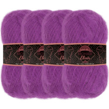 JubileeYarn Mohair Elixir Garn - Babyuldsblanding - 50 g/n?ste - Dragonfruit Paloma - 4 n?gler