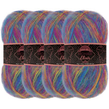 JubileeYarn Mohair Elixir Garn - Babyuldsblanding - 50 g/n?ste - Waikiki Beachcomber - 4 n?gler
