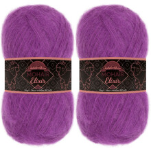 JubileeYarn Mohair Elixir Garn - Babyuldsblanding - 50 g/n?ste - Dragonfruit Paloma - 2 n?gler