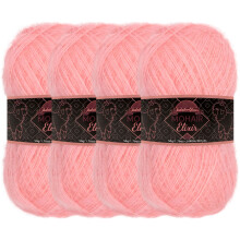 JubileeYarn Mohair Elixir Garn  Babywollmischung  50 g/Strang  Wstenrose  4 Strnge