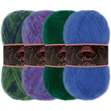 JubileeYarn Mohair Elixir Garn  Babywollmischung  50 g/Strang  Blautne  4 Strnge