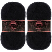 JubileeYarn Mohair Elixir Garn - Babyuldsblanding - 50 g/n?ste - Chocotini - 2 n?gler