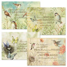 Jokaisen pivn uskon sympatian onnittelukortit ? 8 kpl:n setti Susan Winget Birds & Nature iso 5"" x 7"""" Uskonnollinen ajattelu sinusta surunvalittel