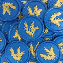 25 Stck goldene und blaue Wachssiegel-Aufkleber, handgefertigte Umschlagsiegel, selbstklebende Wachsaufkleber fr Hochzeit, Party, Einladungen,