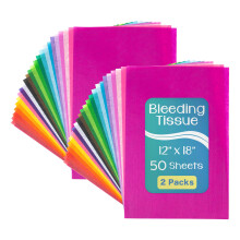 Hygloss Blutungsgewebe-Sortiment, 30,5 x 45,7 cm, 20 verschiedene Farben, 50 Blatt pro Packung, 2 Packungen (insgesamt 100 Blatt)