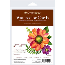 Strathmore 400 Serie Aquarellkarten, kalt gepresst, 5x6.875 Zoll, 6er Pack, mit Umschlägen - Individuelle Grußkarten