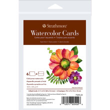 Strathmore 400 Serie Aquarellkarten, kaltgepresst, 3.5x4.875 Zoll, 6 Stück, mit Umschlägen - Grußkarten für Hochzeit